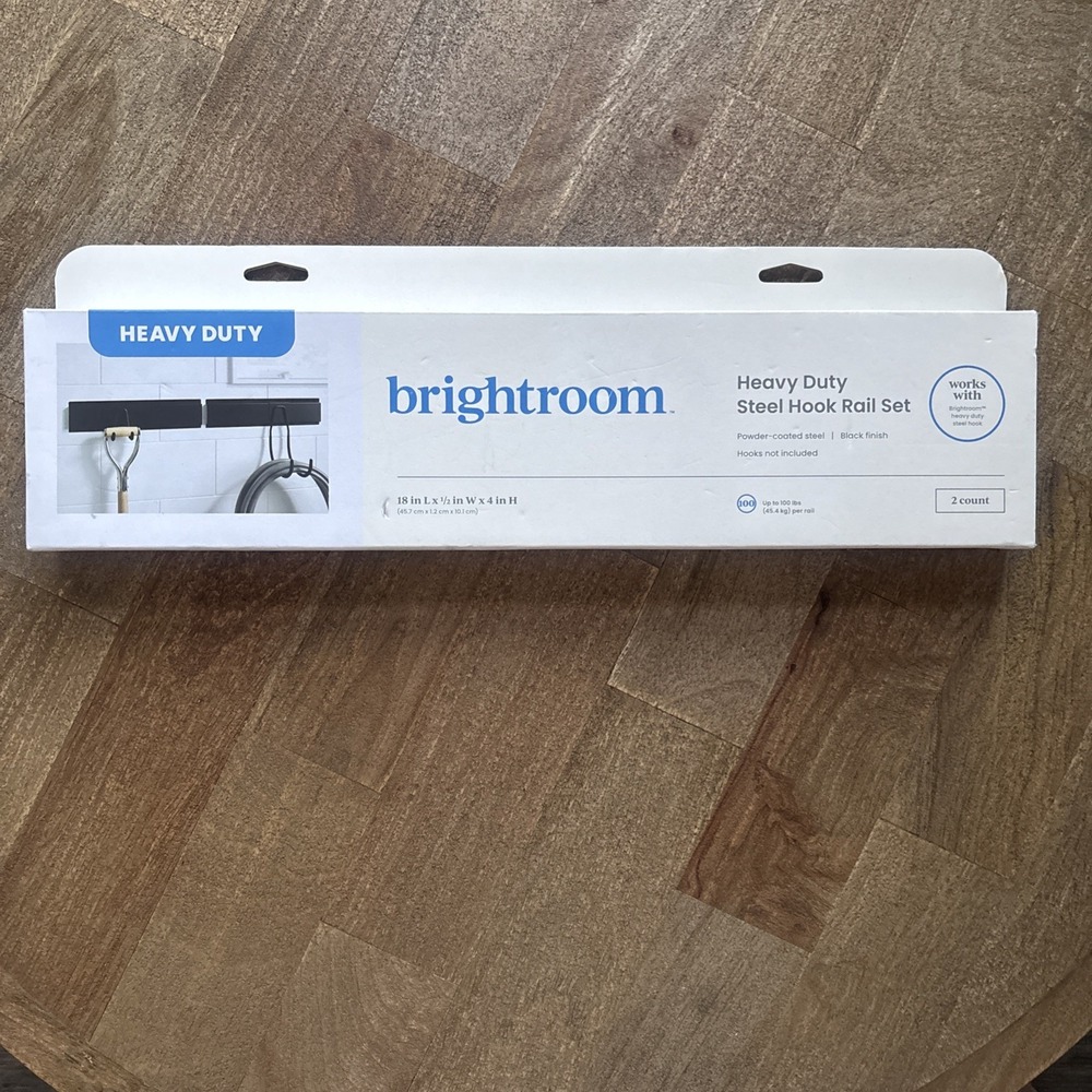Heavy Duty Steel Hook & Rail Kit- Brightroom